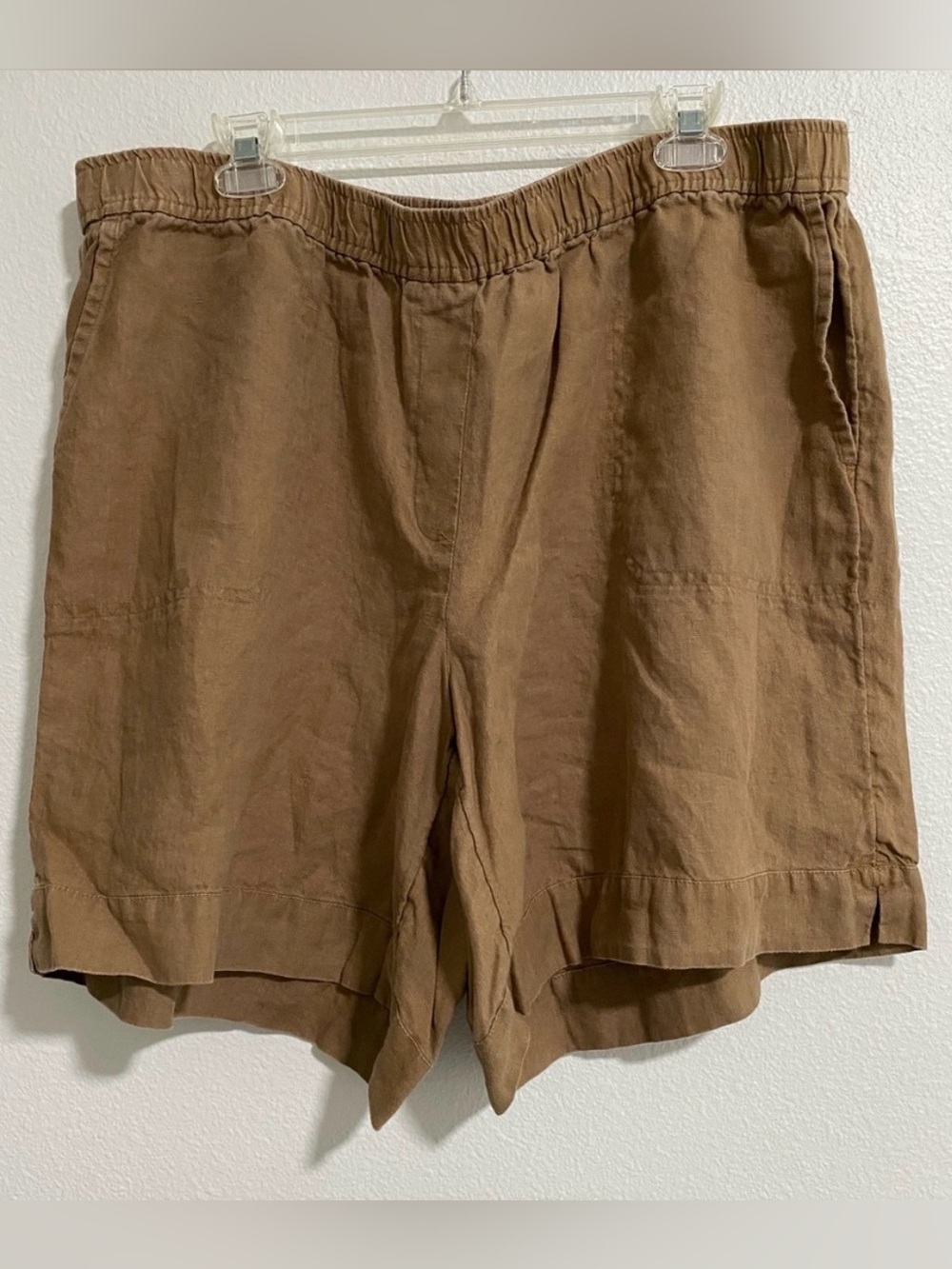 J. Jill Linen Brown Lightweight Pull-on Elastic Waist Shorts